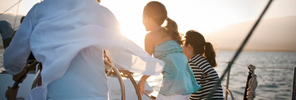 A family captured sailing