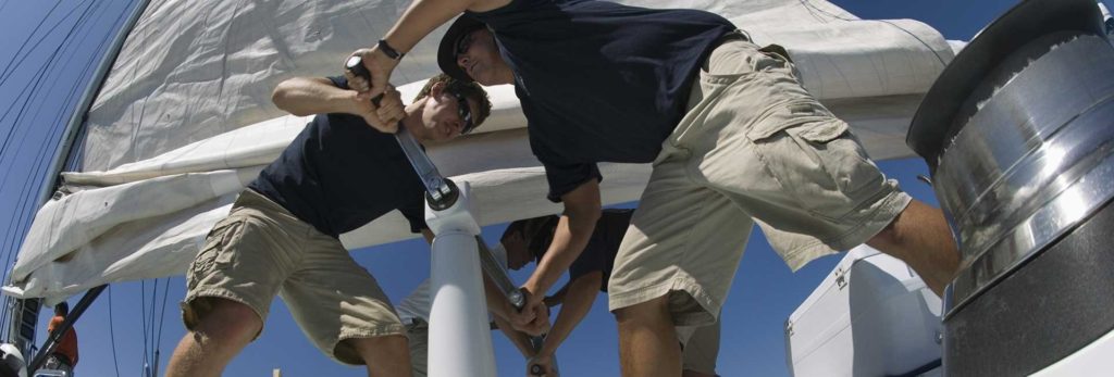 Members of a yacht club socialising