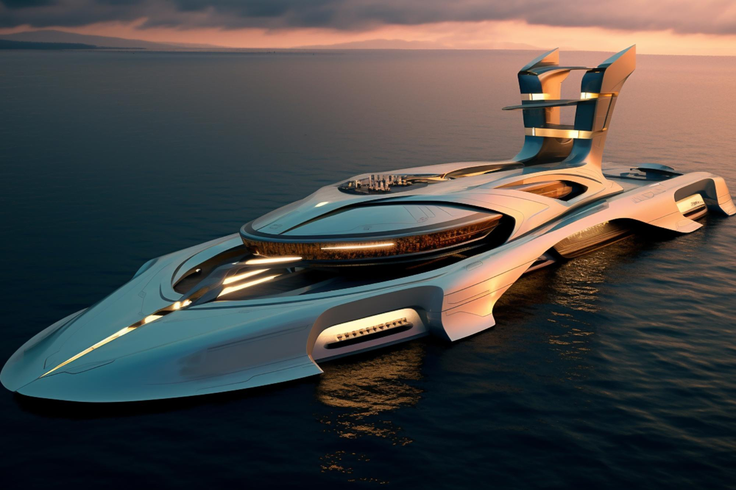 A Futuristic View Of A Luxury Catamaran