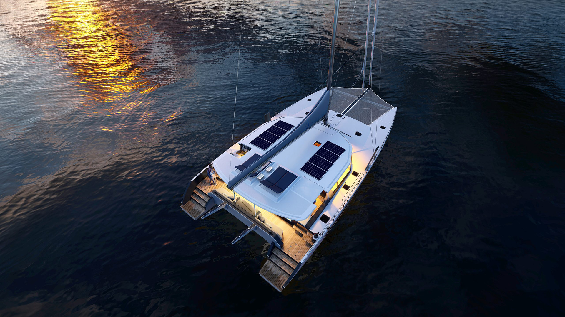 Exterior view of the Balance 750 Catamaran