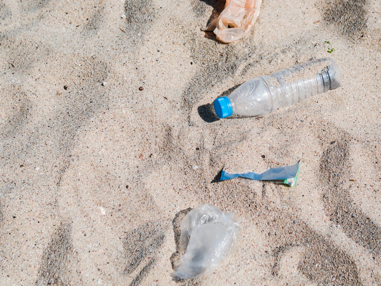 View Of Plastics On The Beach