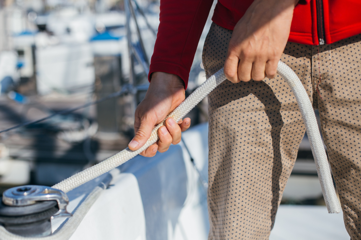 Sailor Onboard A Catamaran